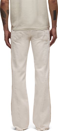 Coated Cargo Flare Jeans