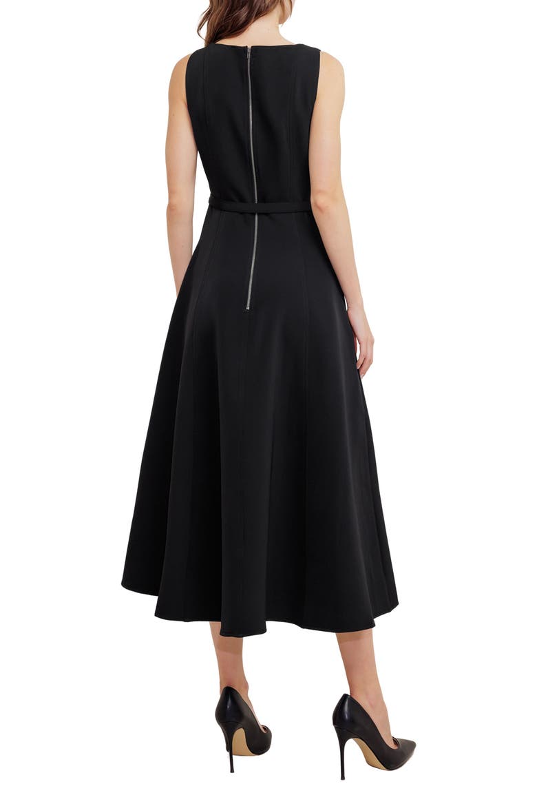 Sleeveless A-Line Dress, Alternate, color, BLACK