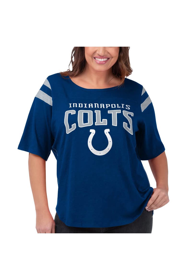 Women's G-III 4Her by Carl Banks Royal Indianapolis Colts Plus Size Linebacker T-Shirt, Alternate, color, Royal