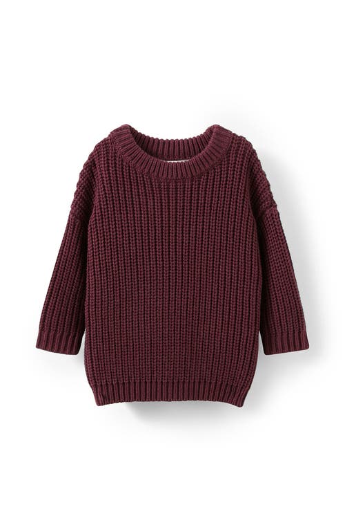 Cotton On Kids Connor Crew Neck Jumper In Burgundy