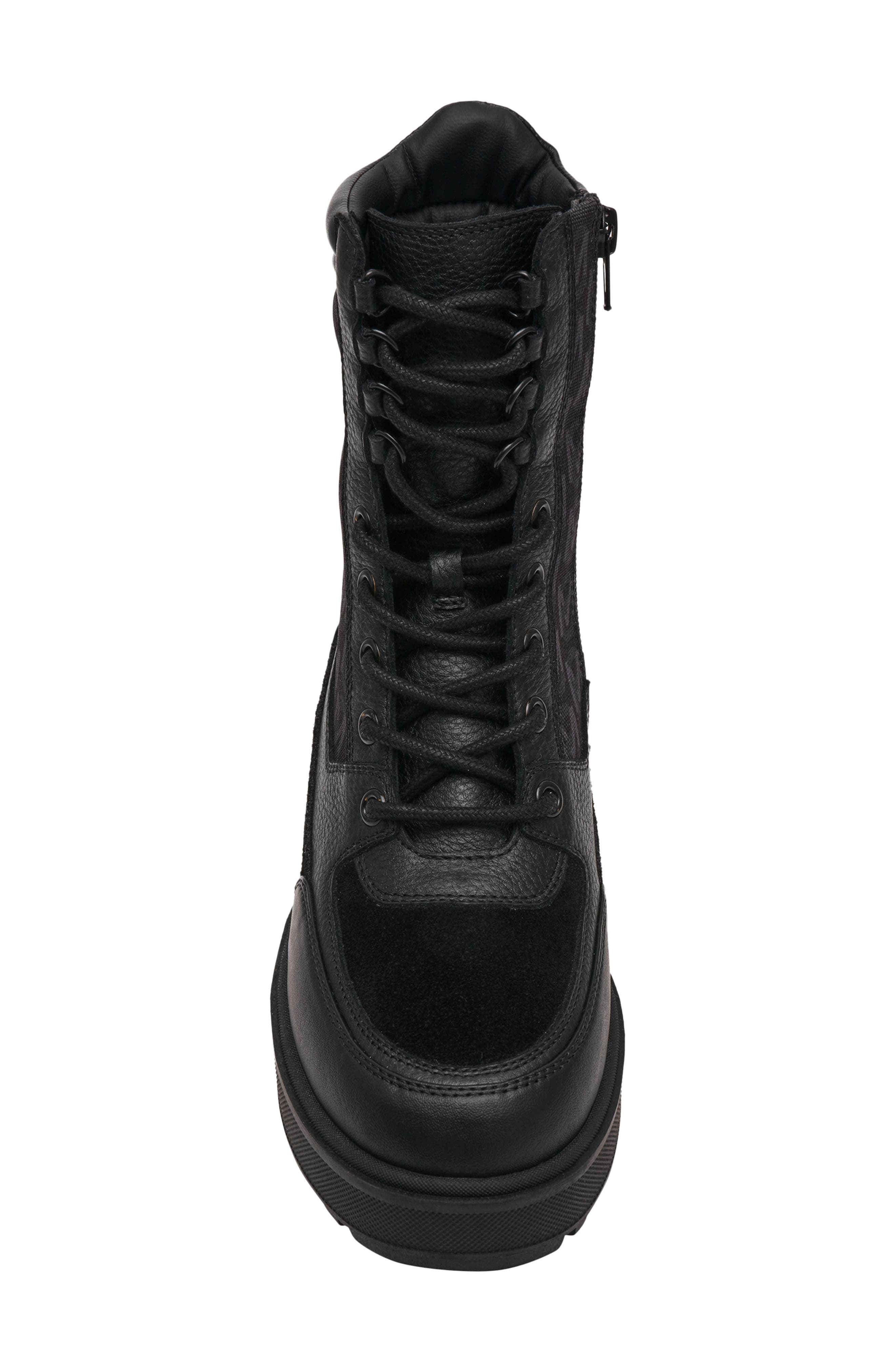 Steve Madden Lug Sole Hiking Boot, Alternate, color, Black Multi