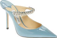 Jimmy Choo Bing Crystal Embellished Pointed Toe Patent Mule