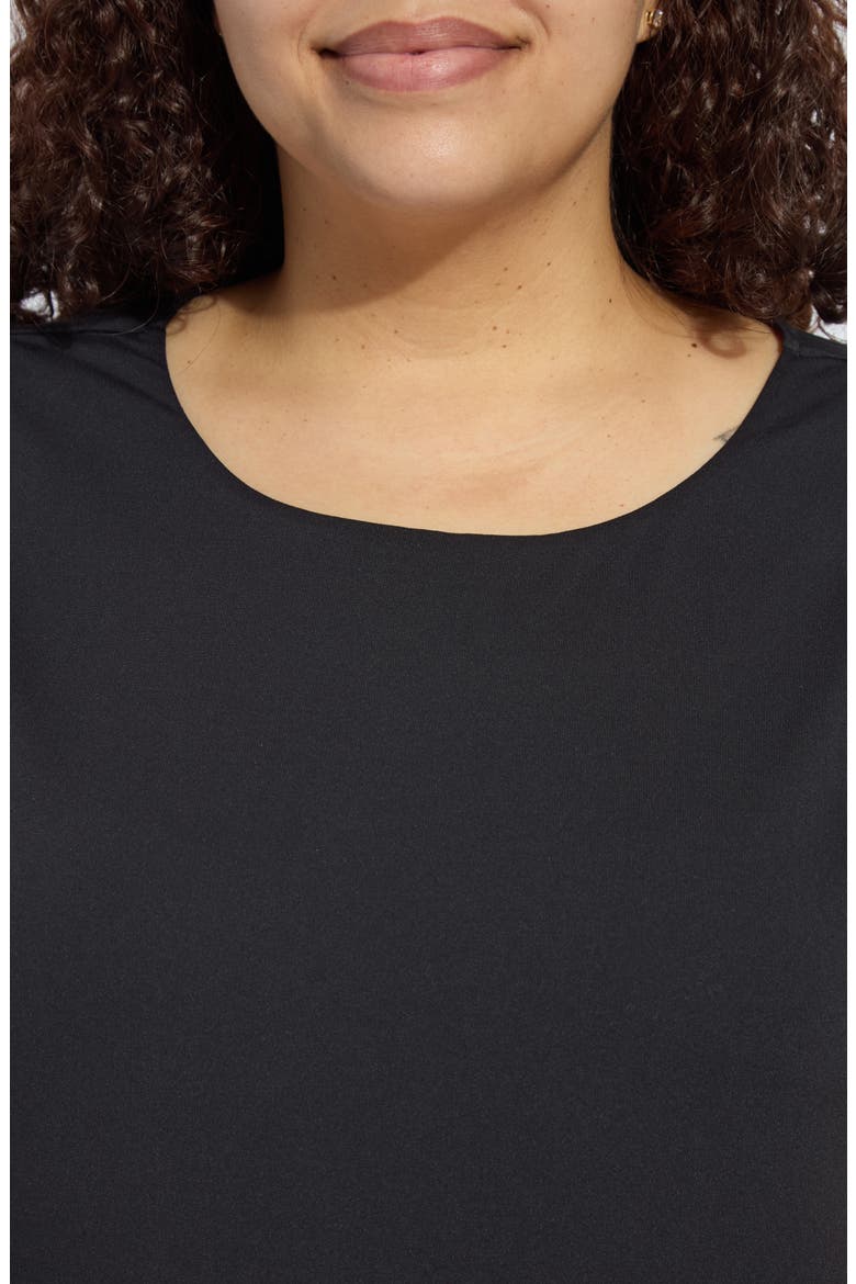 'Lyssentials Cap Sleeve T-Shirt, Alternate, color, BLACK