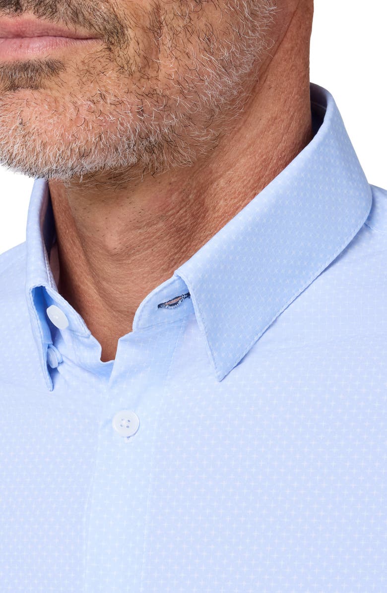 Mizzen+Main Leeward Trim Fit Geometric Pattern Button-Up Shirt, Alternate, color, Cloud Blue Plus Print