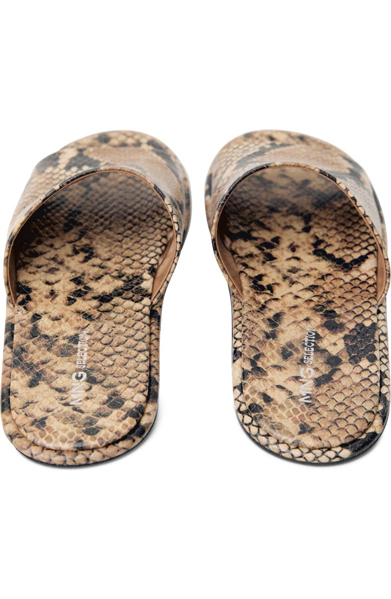 MANGO Snake Embossed Slide Sandal, Alternate, color,