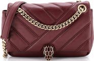 Pre-Owned Bvlgari Serpenti Cabochon Shoulder Bag Diagonal Quilted Leather Small