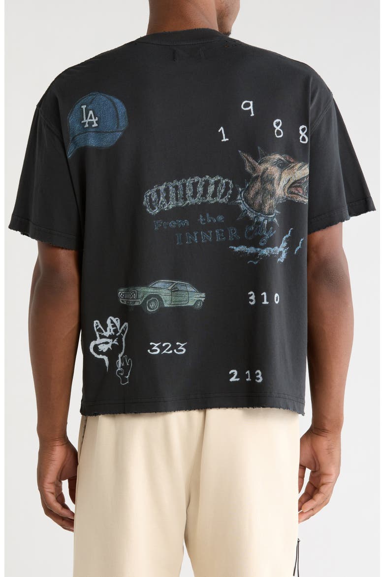 All Over Los Angeles Cotton Graphic T-Shirt, Alternate, color, BLACK
