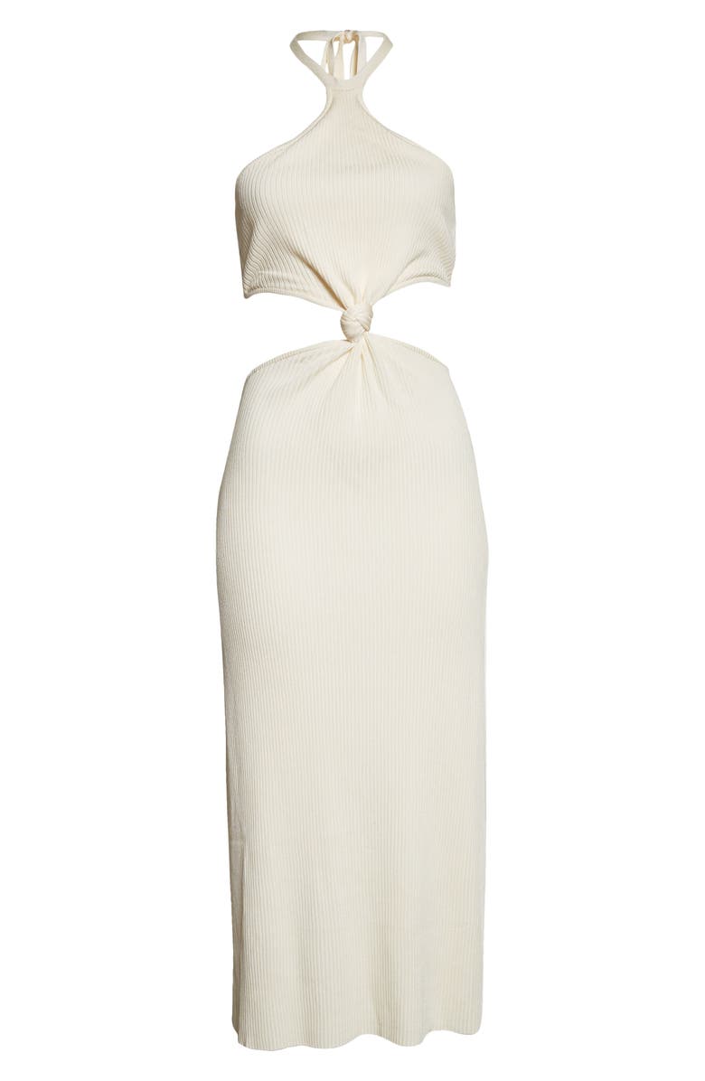 Cult Gaia Cameron Cutout Waist Halter Neck Knit Dress, Alternate, color,