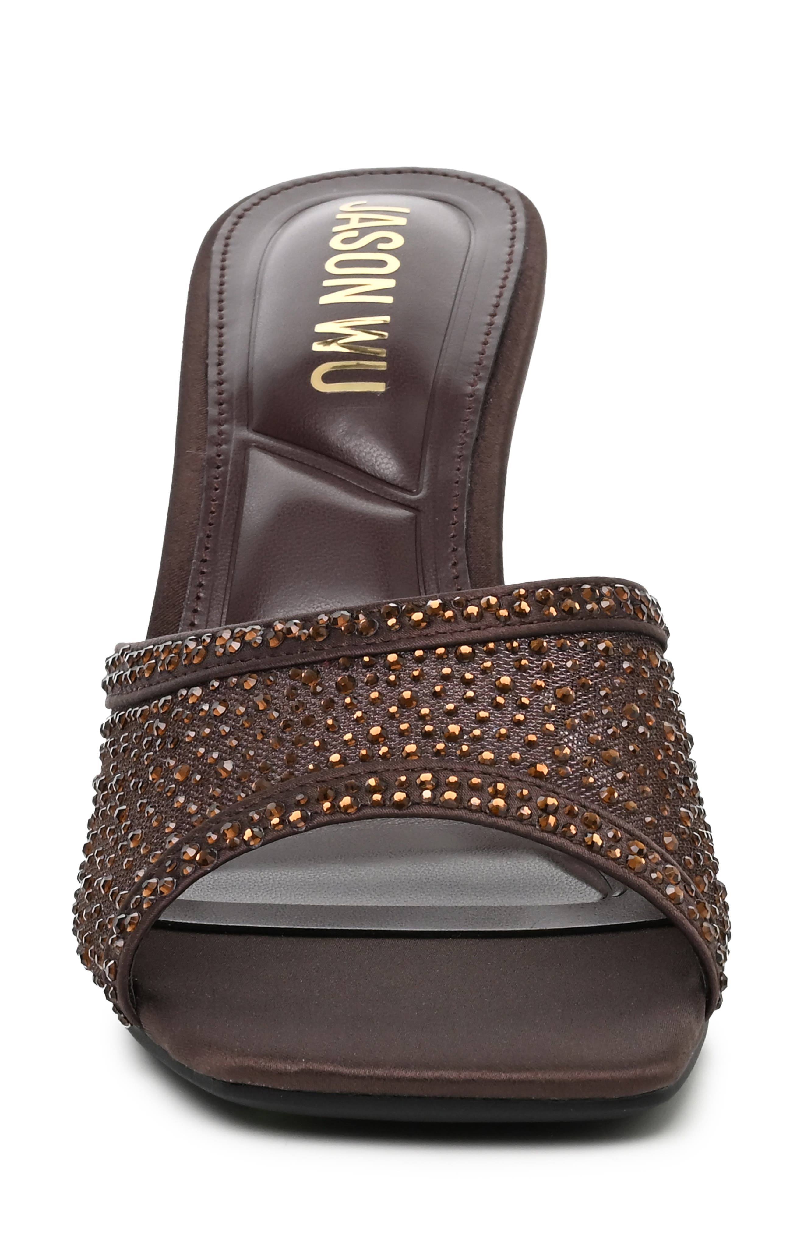 Rhinestone Slide Sandal, Alternate, color, CHOCOLATE BLING