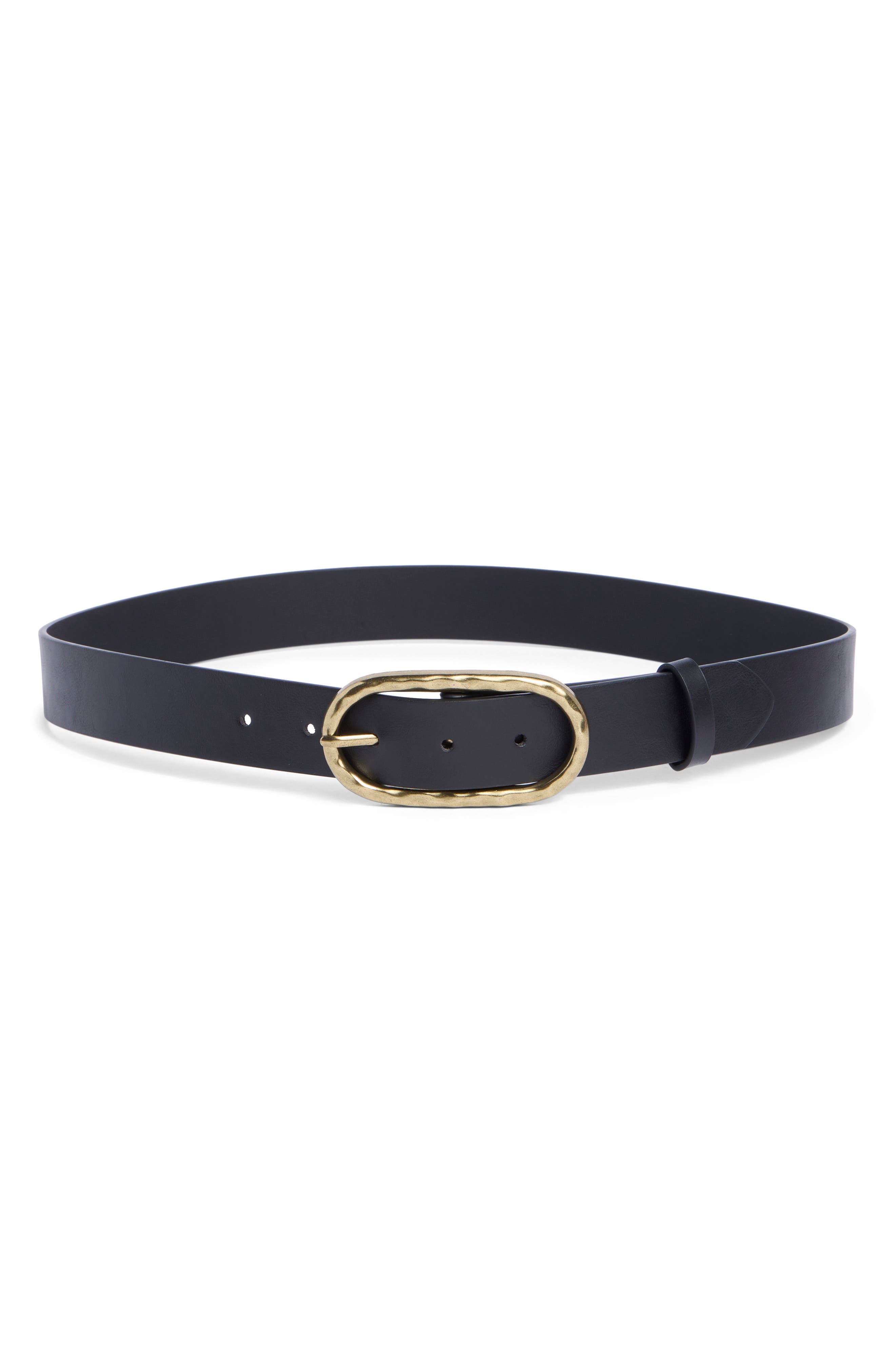 Oval Textured Buckle Belt