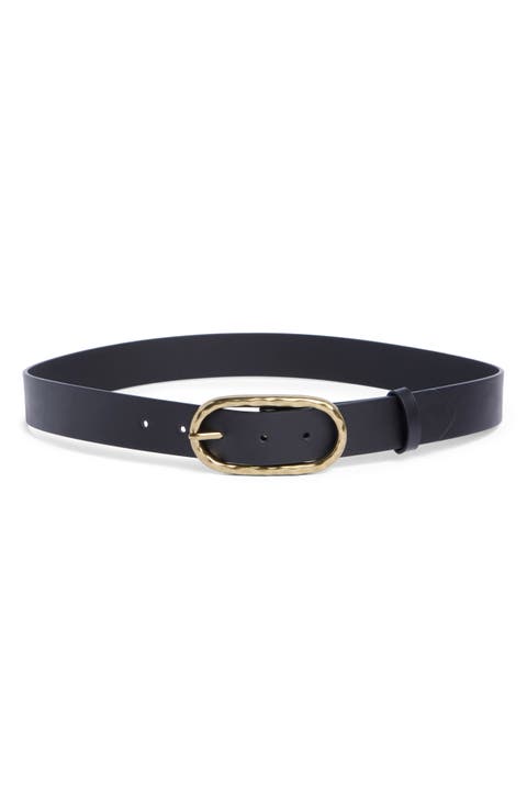 Oval Textured Buckle Belt