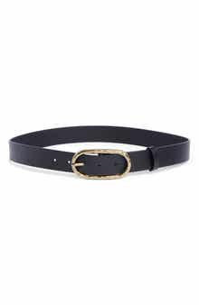 Oval Textured Buckle Belt