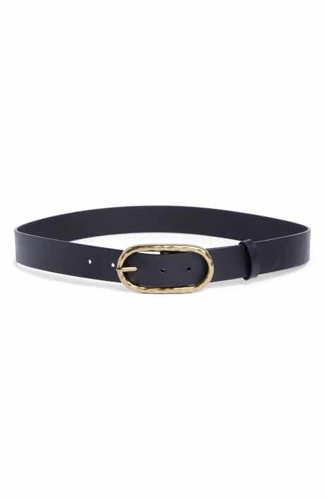 Oval Textured Buckle Belt