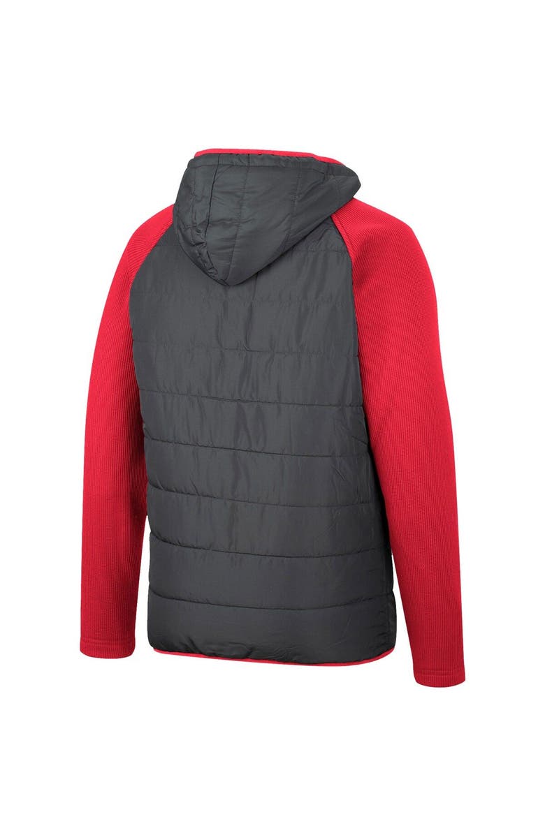 COLOSSEUM Men's Colosseum Charcoal/Scarlet Nebraska Huskers Good On You Raglan Full-Zip Jacket, Alternate, color,