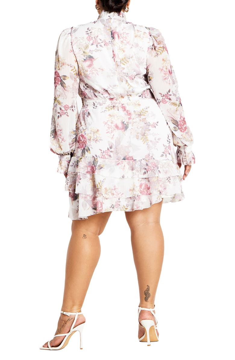 City Chic Amani Floral Print Long Sleeve Dress, Alternate, color, Floral