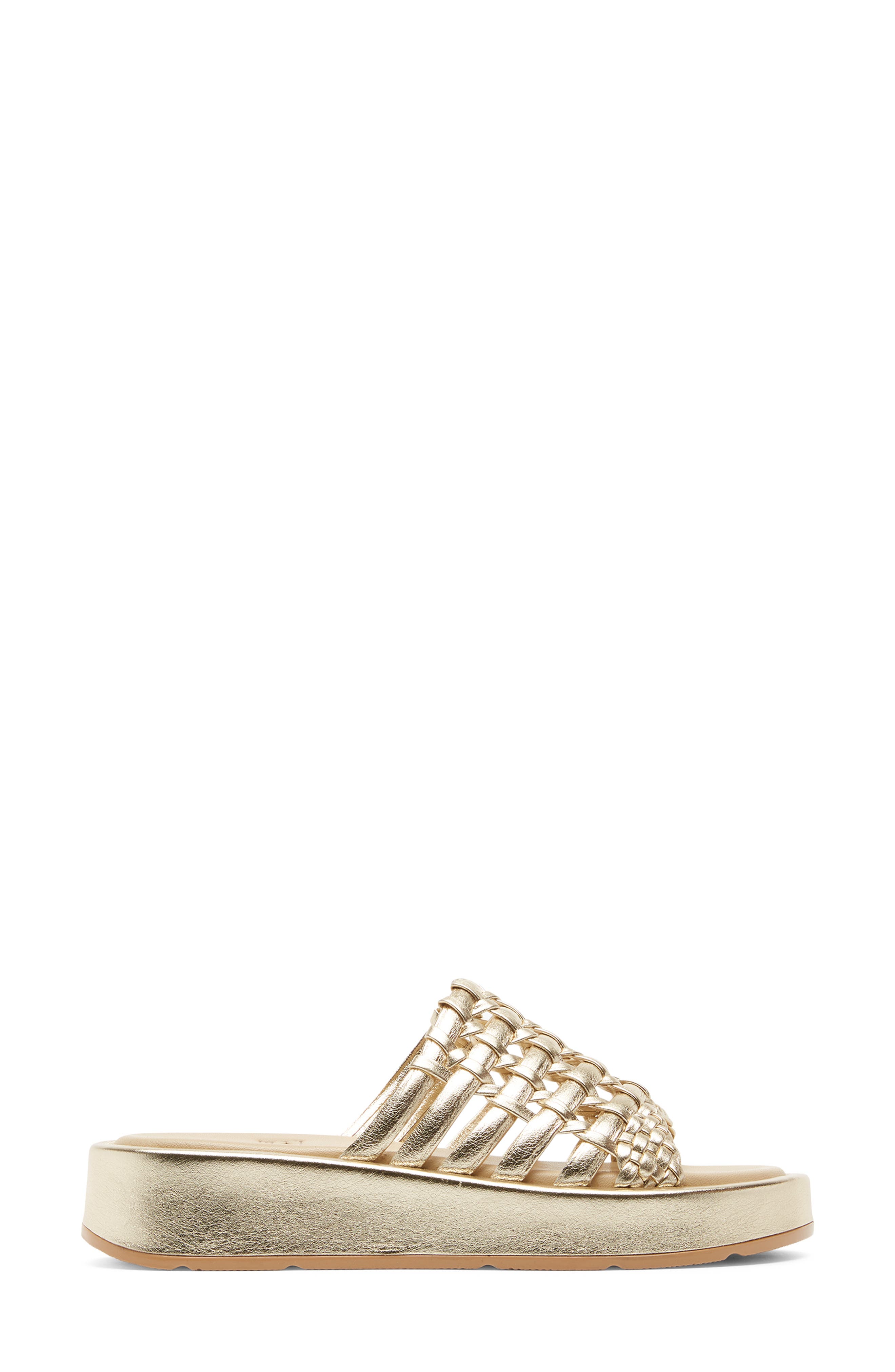 Avea Leather Slide Sandal, Alternate, color, GOLD LEATHER