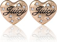 Juicy Couture Crystal-Embellished Heart Stud Earrings
