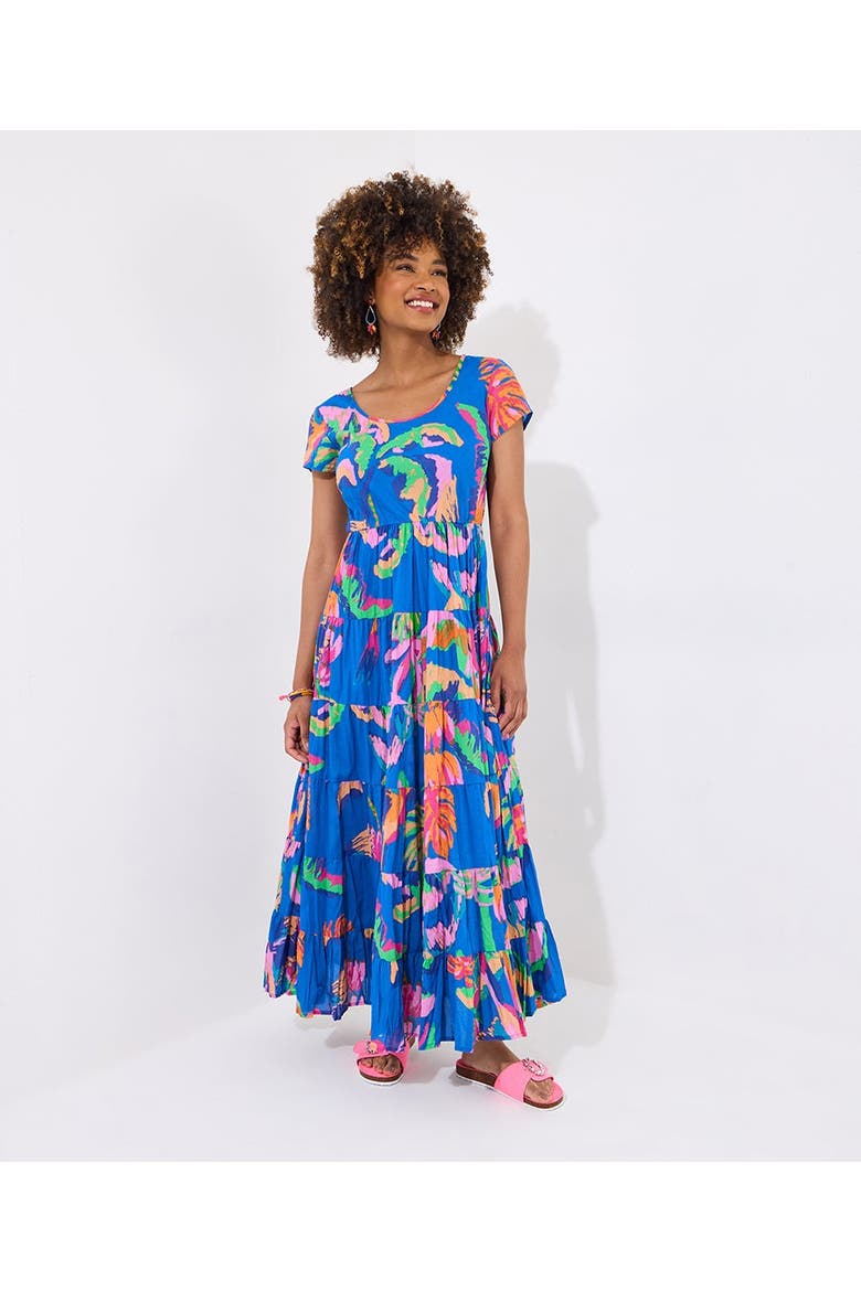 Cotton Maxi Dress, Alternate, color, MEGA PALM TREES