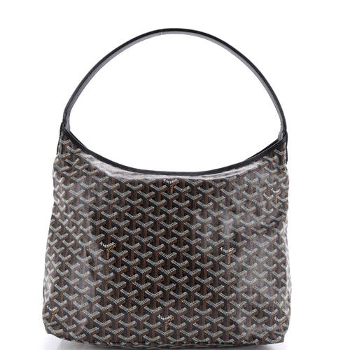 Pre-owned Goyard Goyard Boheme Hobo Coated Canvas In Black