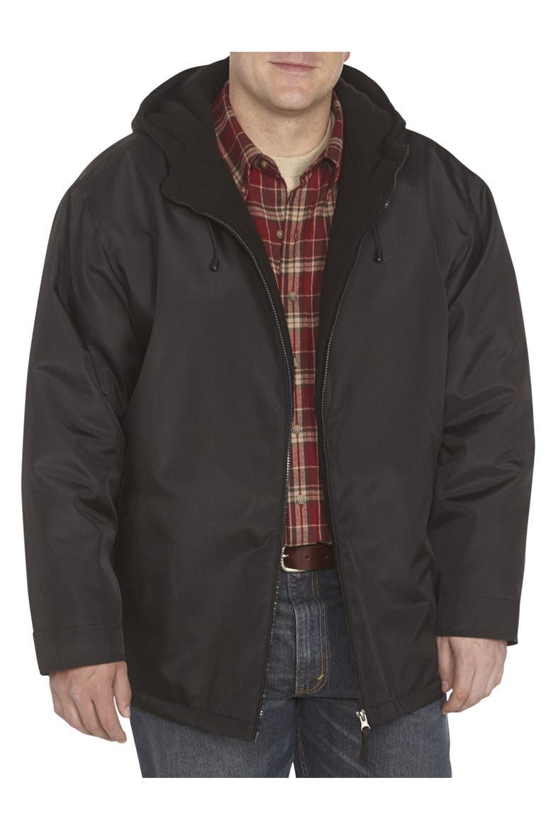 Big & Tall Quilt-Lined Hooded Jacket, Main, color, BLACK