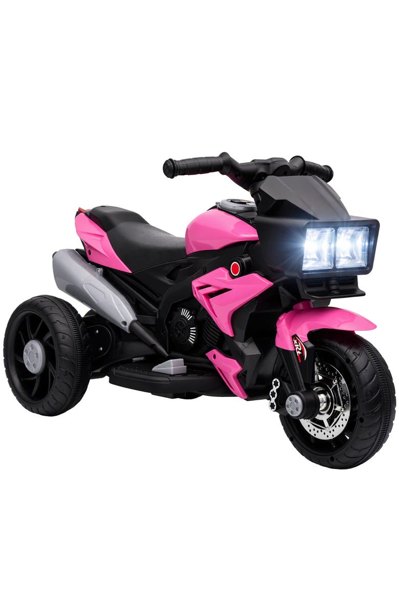 6V Kids Electric Motorcycle, Dirt Bike Style, Music, Horn, Headlights, Main, color, Pink
