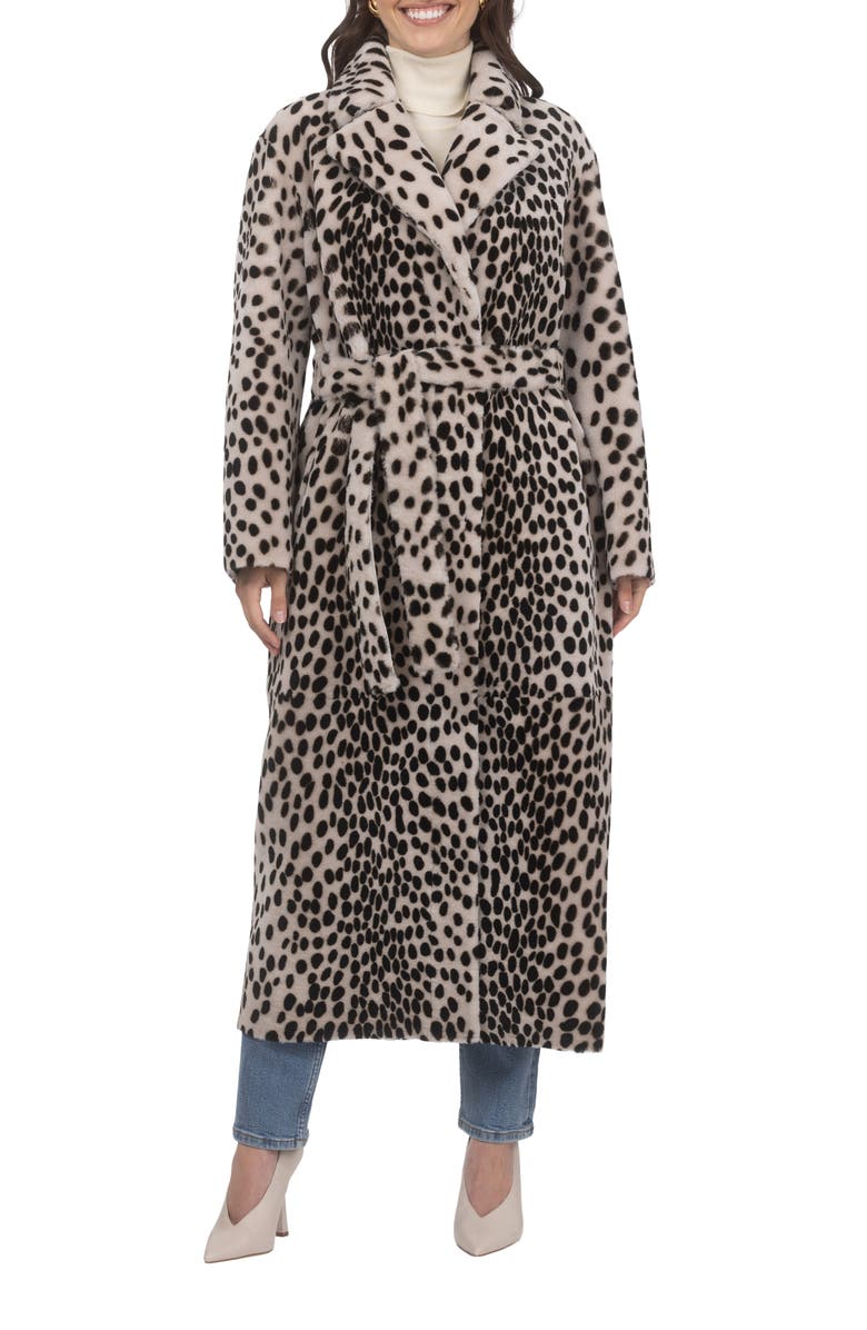GORSKI Reversible Genuine Shearling Coat, Alternate, color, Beige/Black Spotted/Gold