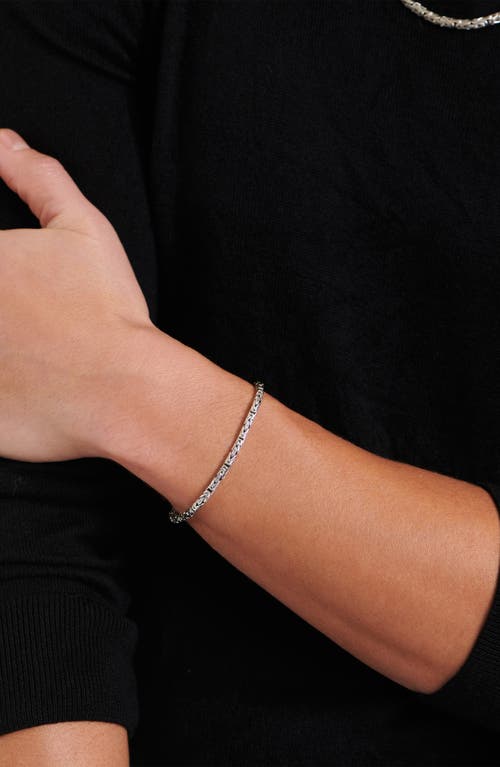 Devata Gender Inclusive Sterling Silver Borobudur Round 3mm Chain Bracelet In Silver