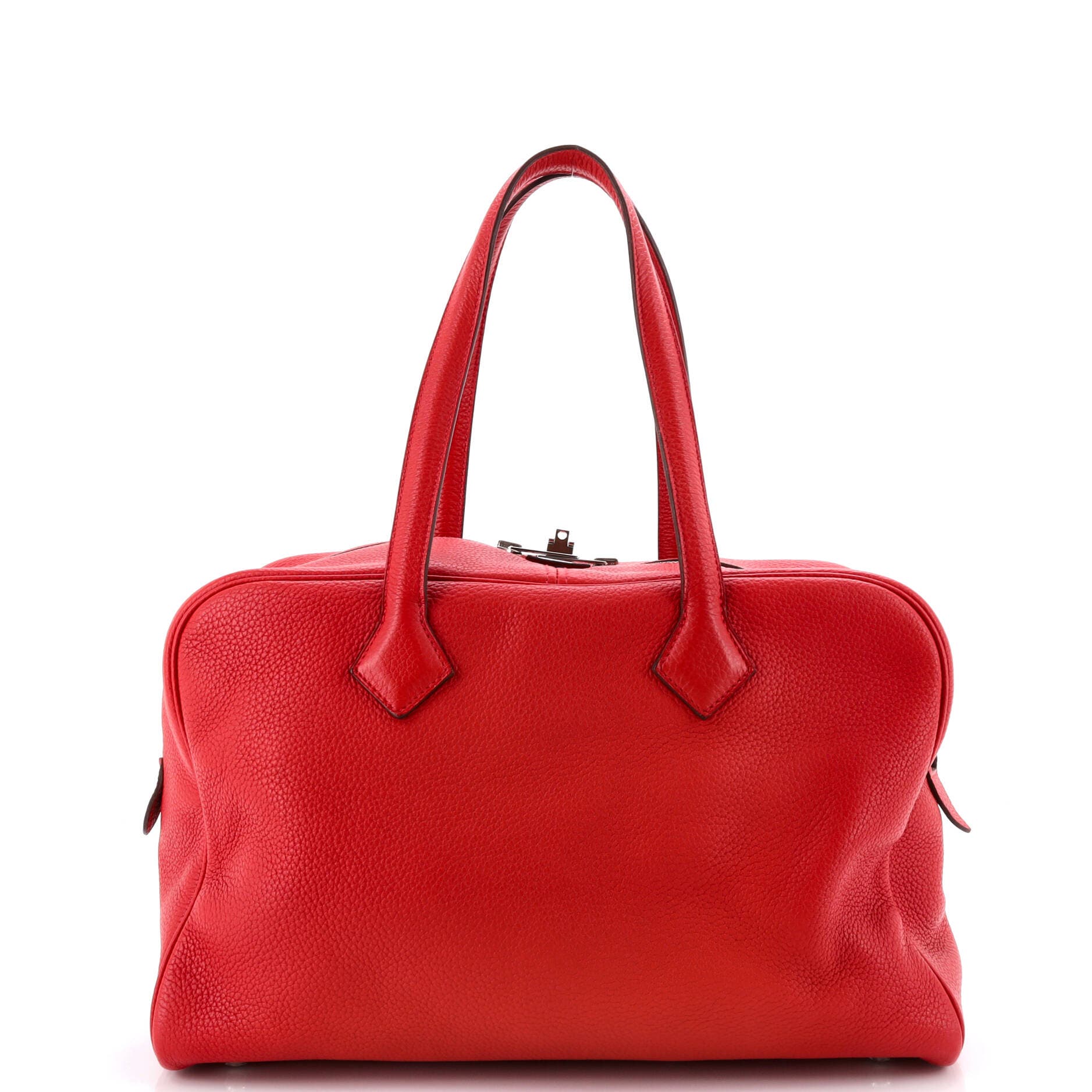 Pre-Owned Hermes Victoria II Bag Clemence 35, Alternate, color, Rouge Casaque