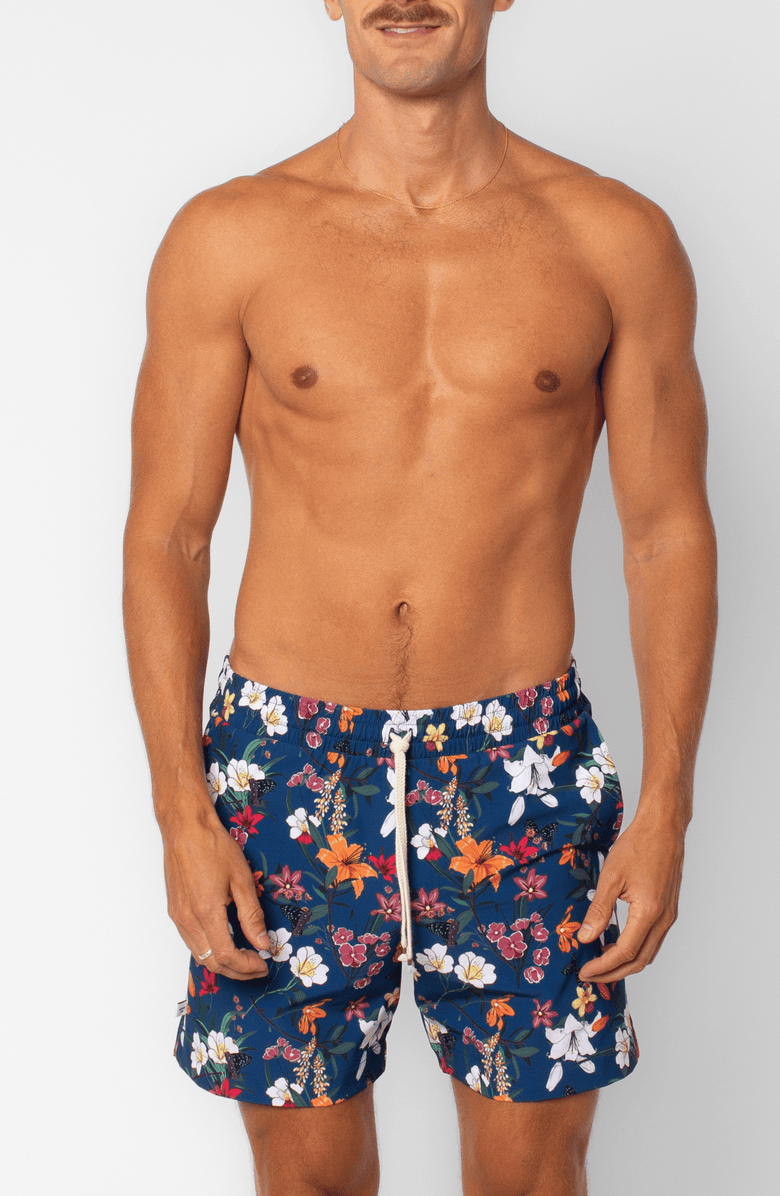 LEISURE LAB Coastal Bloom Swim Trunk, Alternate, color, Costal