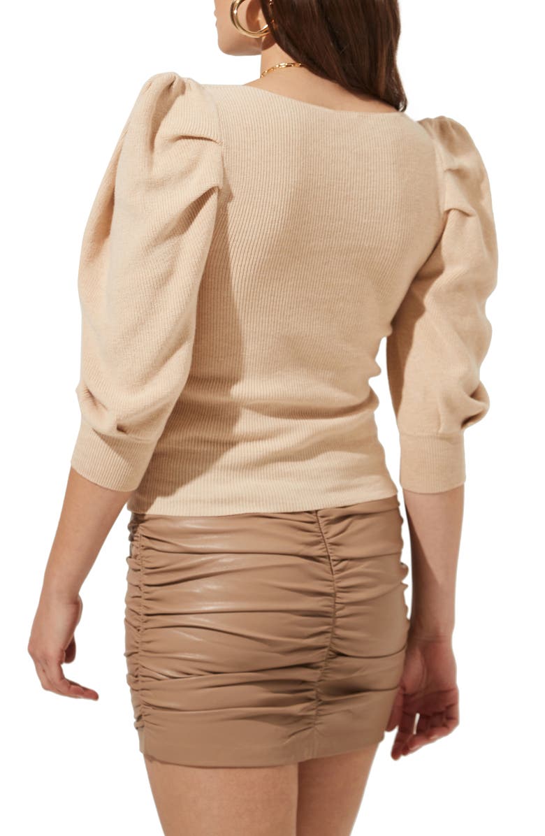 ASTR the Label Puff Sleeve V-Neck Sweater, Alternate, color, 