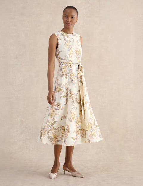 Uma Linen Blend Midi Dress