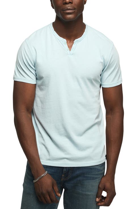 Venice Button Neck Cotton Blend T-Shirt