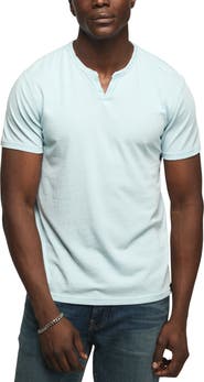 Lucky Brand Venice Button Neck Cotton Blend T-Shirt