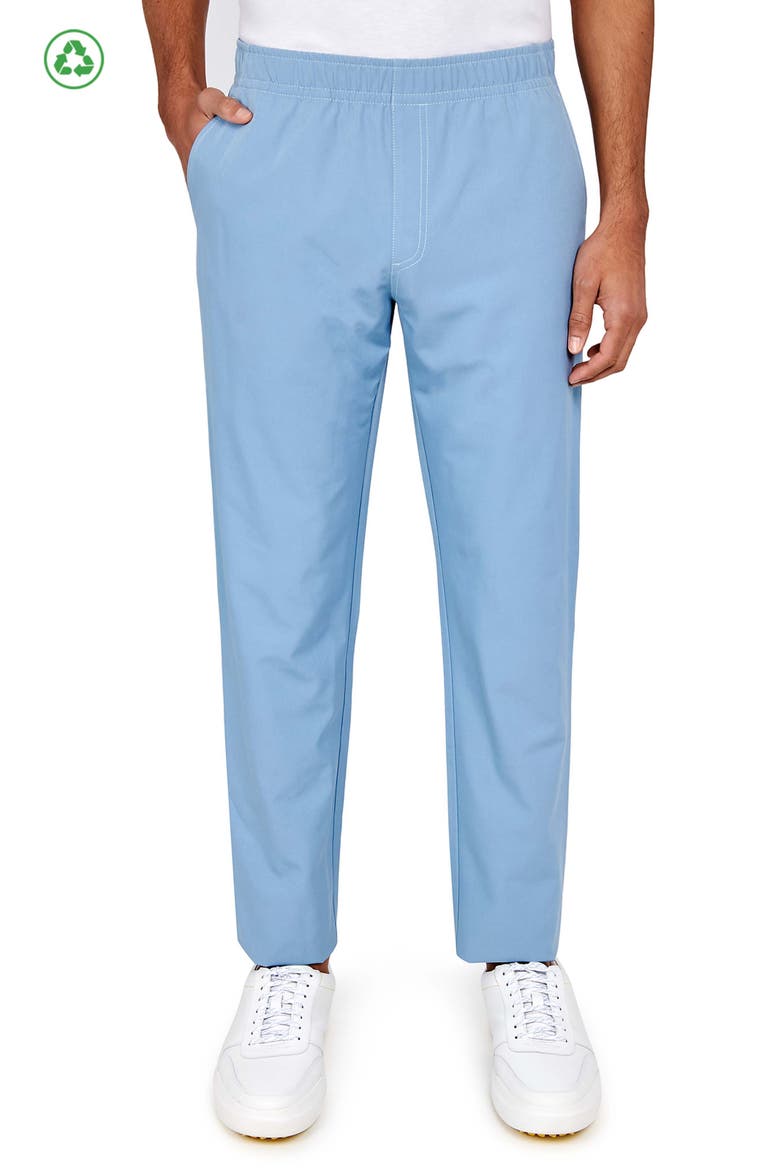 Regular Fit Solid Drawstring Recycled Performance Golf Pants, Main, color, LT BLUE