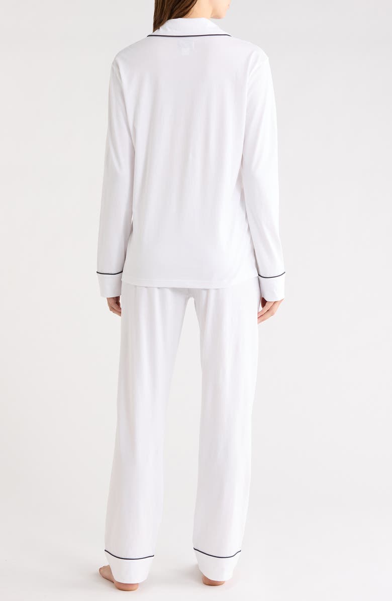 Petite Plume Yacht Club Embroidery Pima Cotton Pajamas, Alternate, color, White