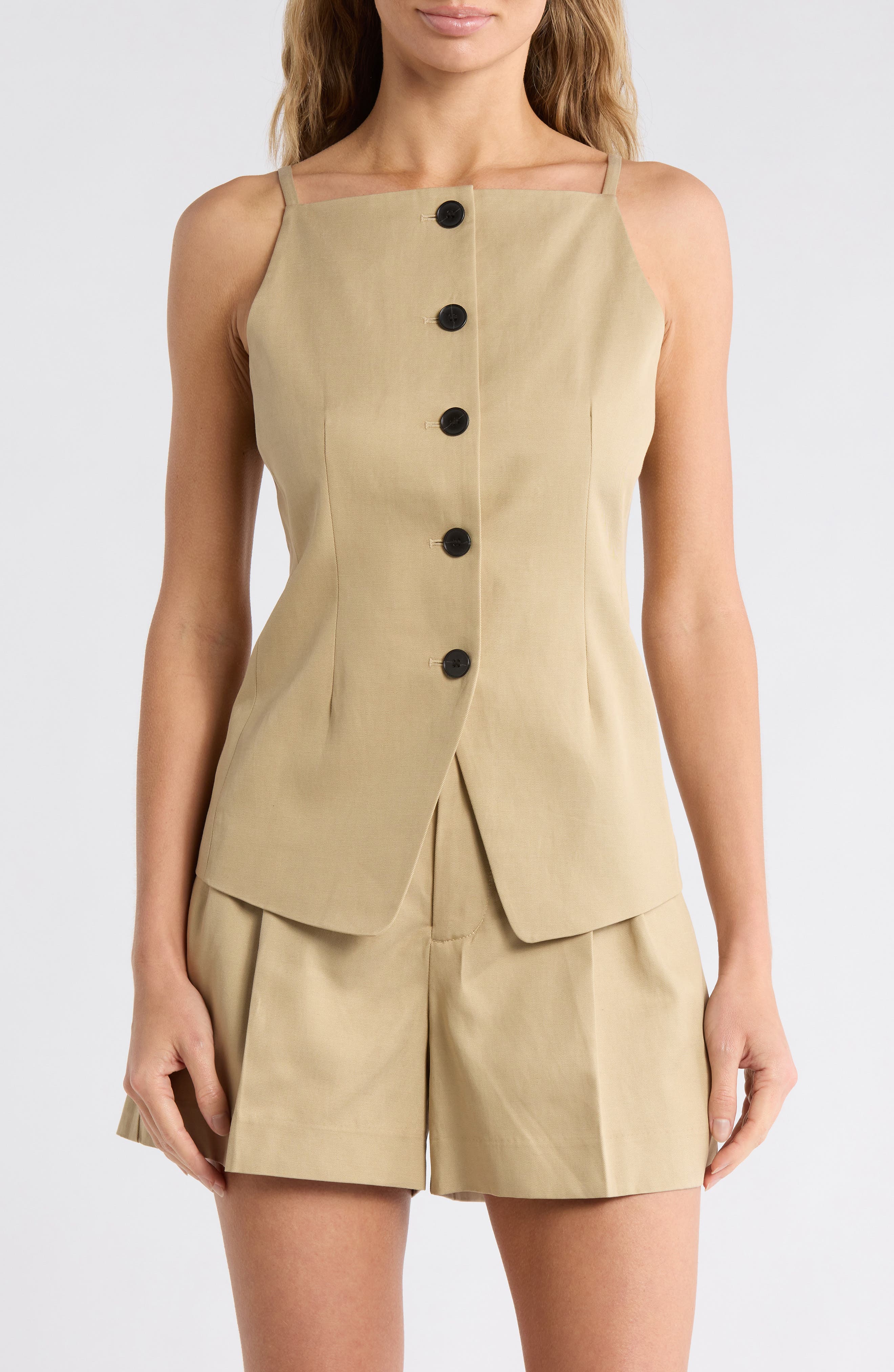 Harlow Square Neck Drapey Twill Vest - image 5