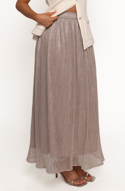 Petal And Pup Petal & Pup Tricia Metallic Maxi Skirt In Silver