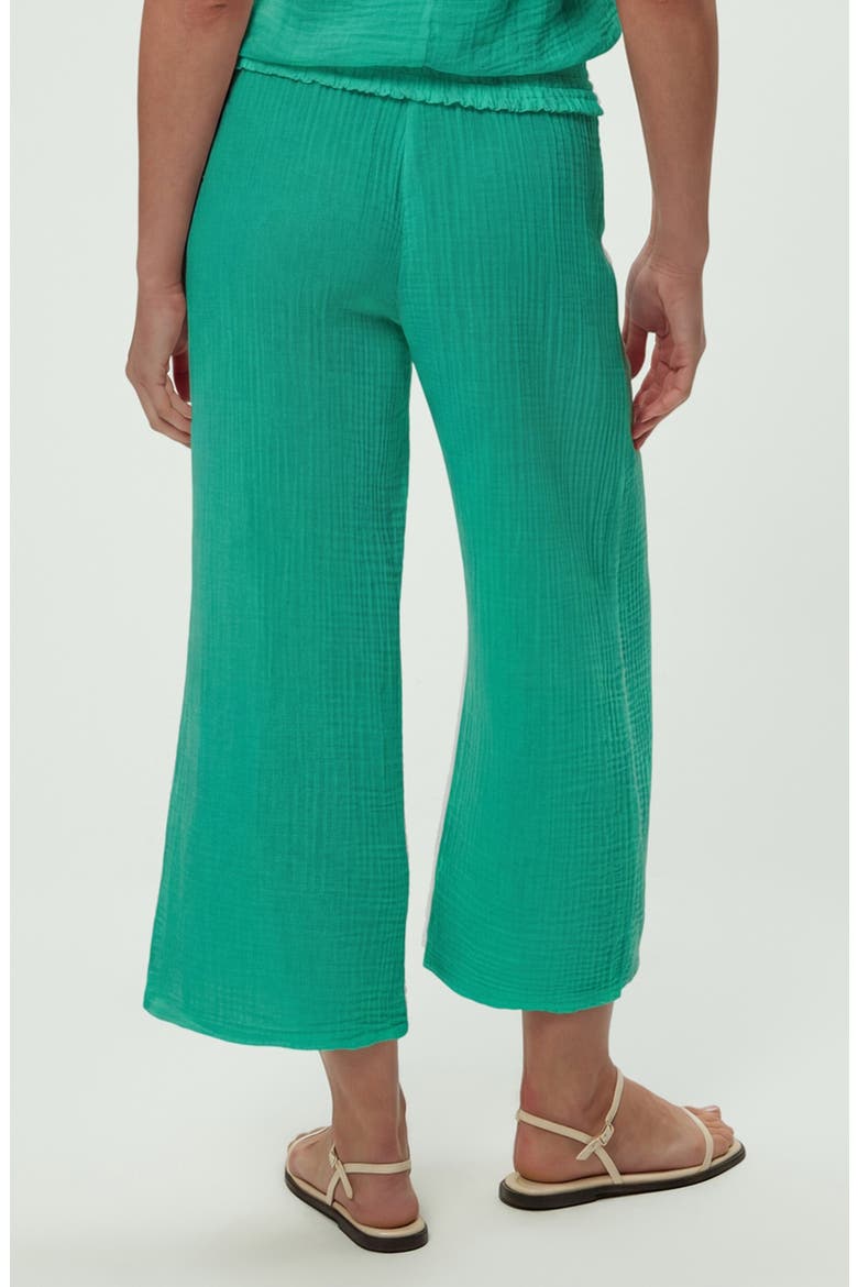Medina Smocked Waist Wide Leg Pants, Alternate, color, MALDIVES GREEN