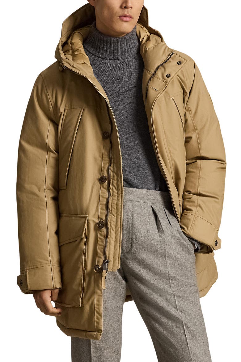 650 Fill Power Down Parka, Main, color, KHAKI
