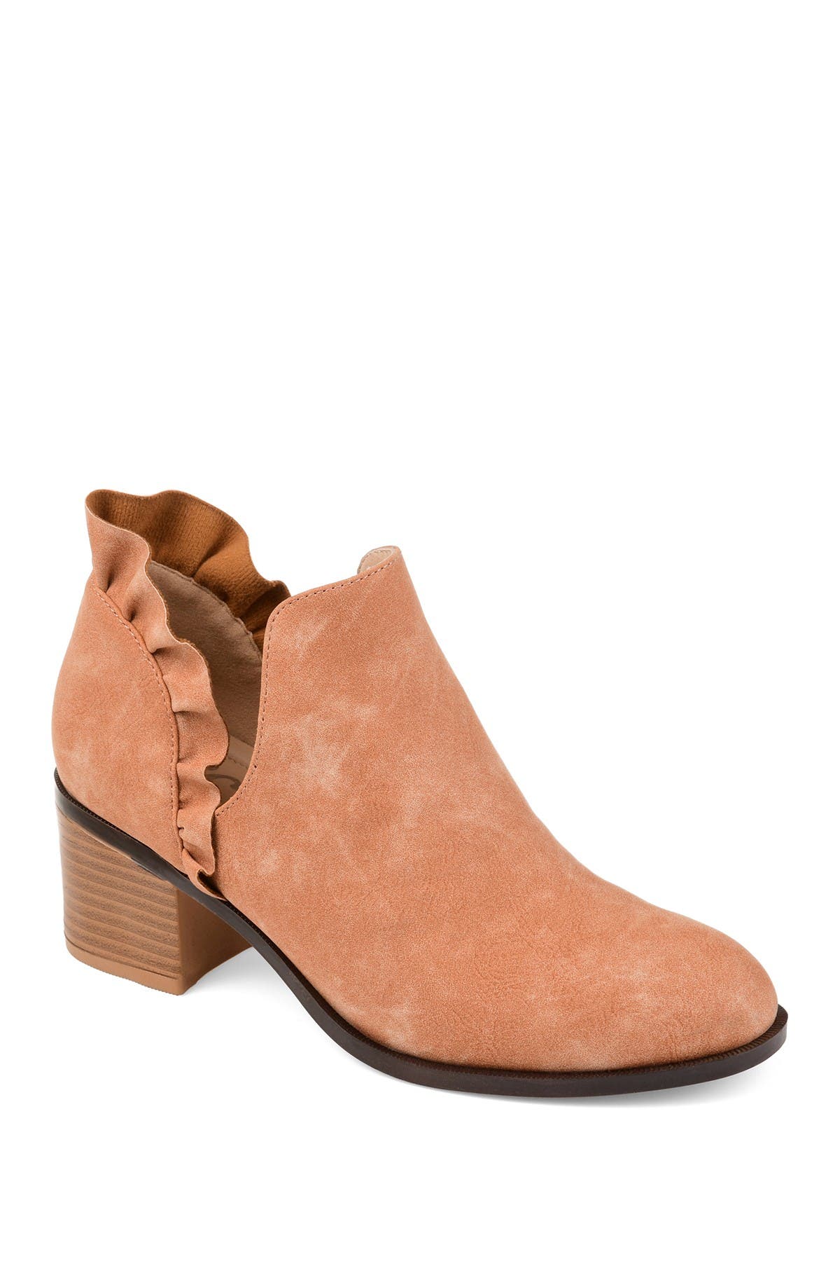 Lennie Ruffle Trim Ankle Bootie, Alternate, color, ROSE