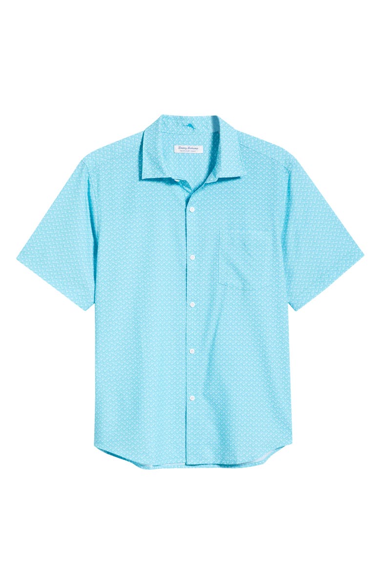 Tommy Bahama Bahama Coast Teeny Martini Print IslandZone<sup>®</sup> Short Sleeve Button-Up Shirt, Main, color, Lt Island Breeze