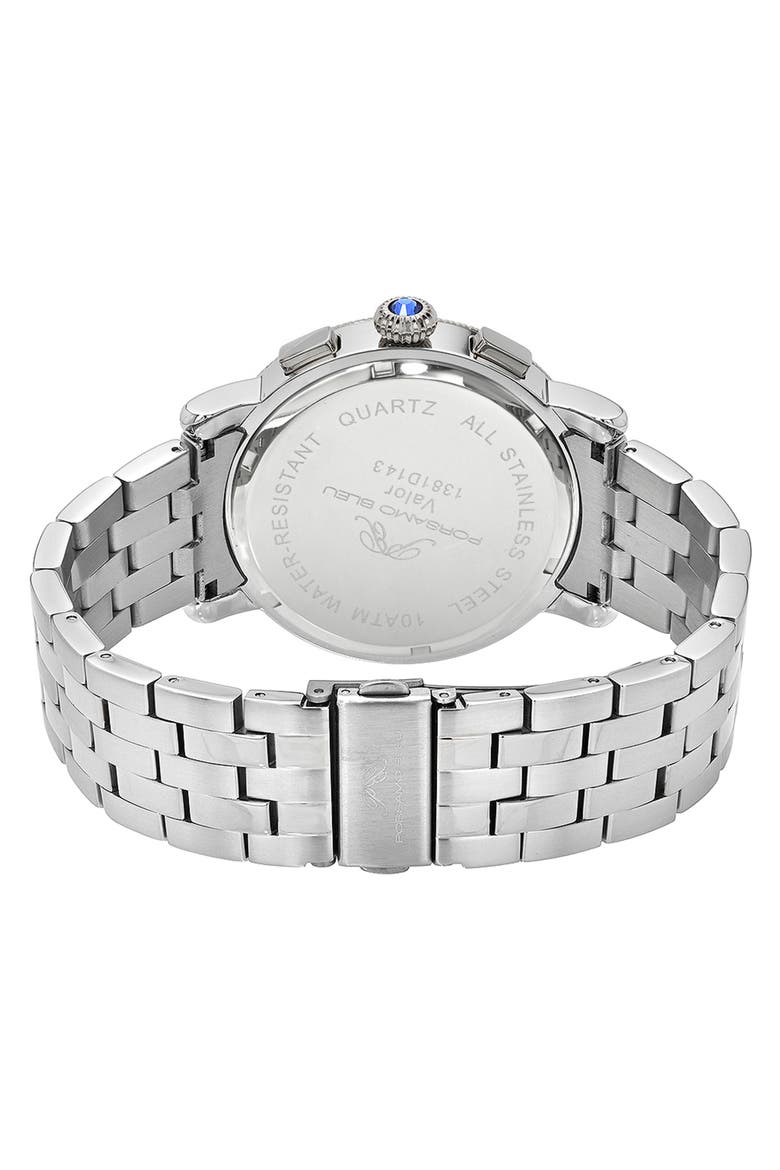 Valor Bracelet Strap Multifunction Watch, 44mm, Alternate, color, SILVER BLACK