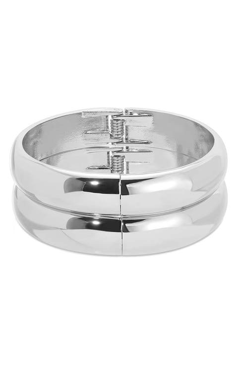 Set of 2 Stackable Hinged Bangle Bracelets