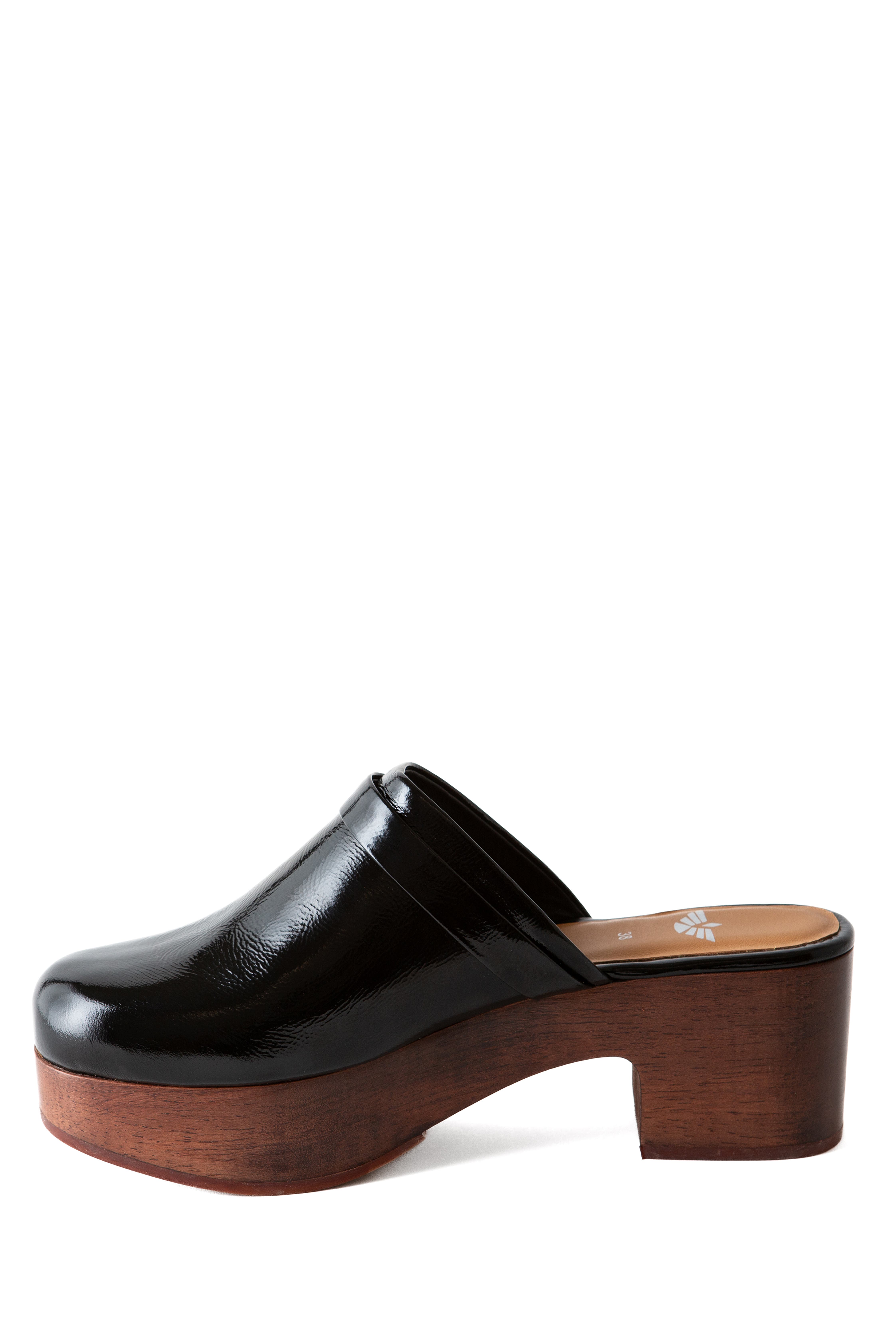 Fortress Abby Platform Clog, Alternate, color, Black Crinkle Patent
