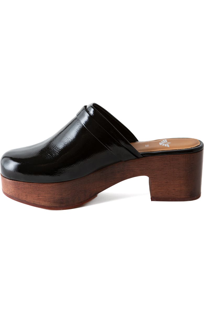 Fortress Abby Platform Clog, Alternate, color, Black Crinkle Patent