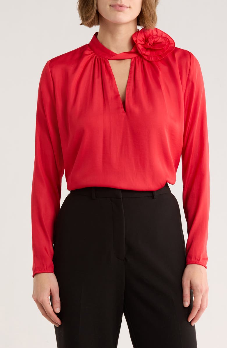 Lucy Paris Leighton High Neck Top, Main, color, Red