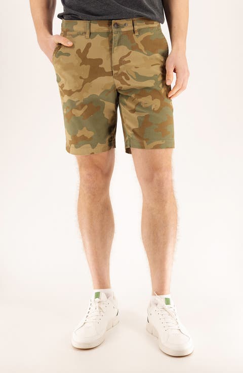 Camo Print 9-Inch Performance Stretch Chino Shorts