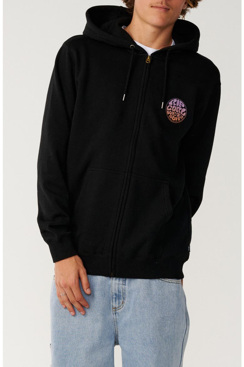 Wettie Passage Icon Zip Hoodie, Main, color, BLACK