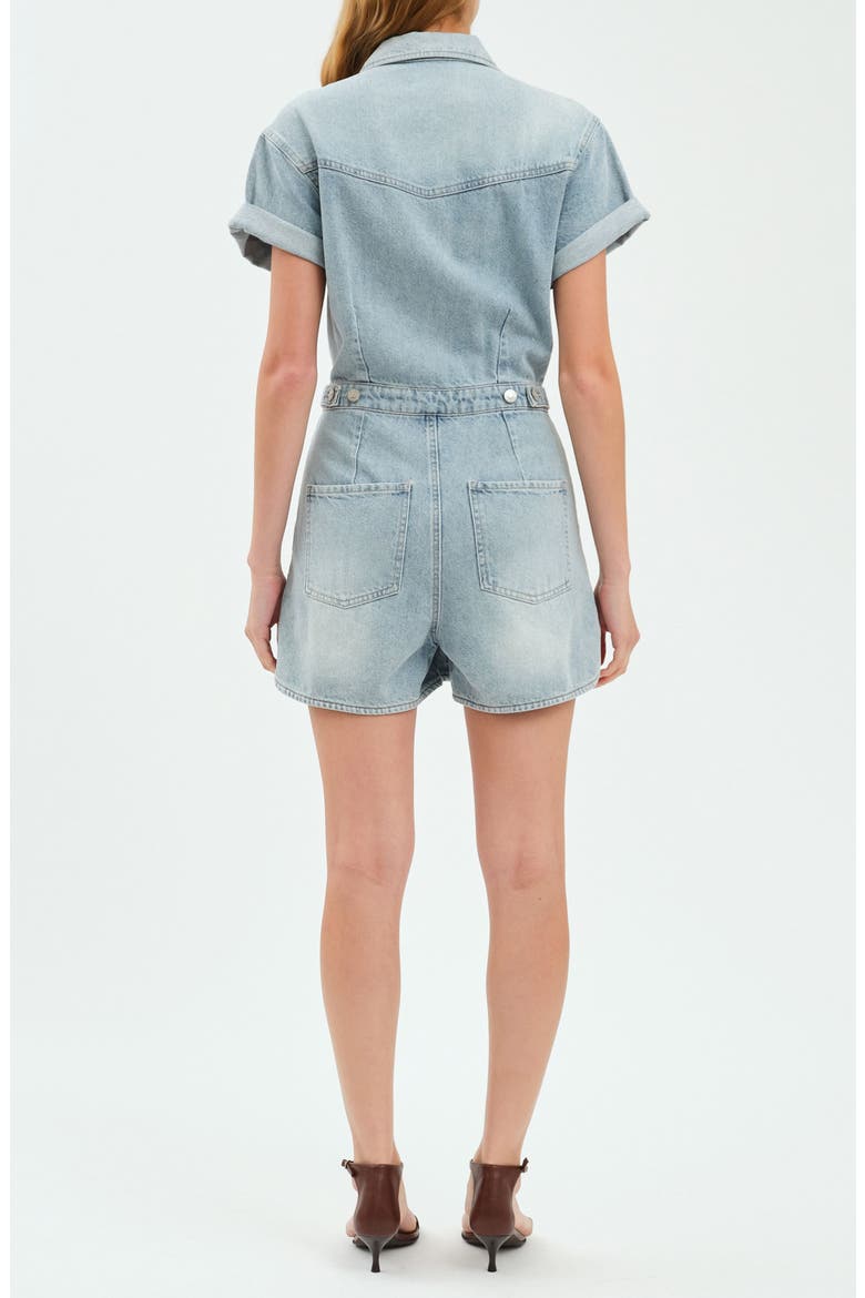 Topanga Denim Romper, Alternate, color, DOLPHIN