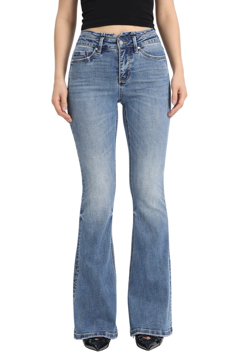 High Waist Flare Jeans, Main, color, VINTAGE AQUA